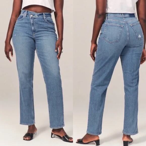 Abercrombie and Fitch 90’s Straight Ultra High Rise Curve Love Denim Jeans (27) - Picture 1 of 9